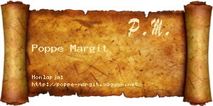 Poppe Margit névjegykártya